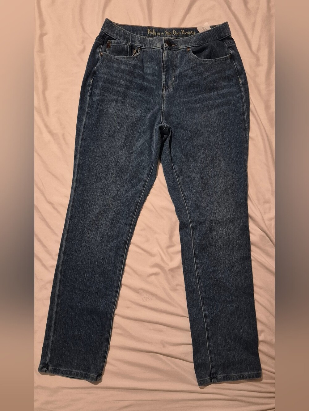 Belle by Kim Gravel Dark Wash Straight-Leg Jeans